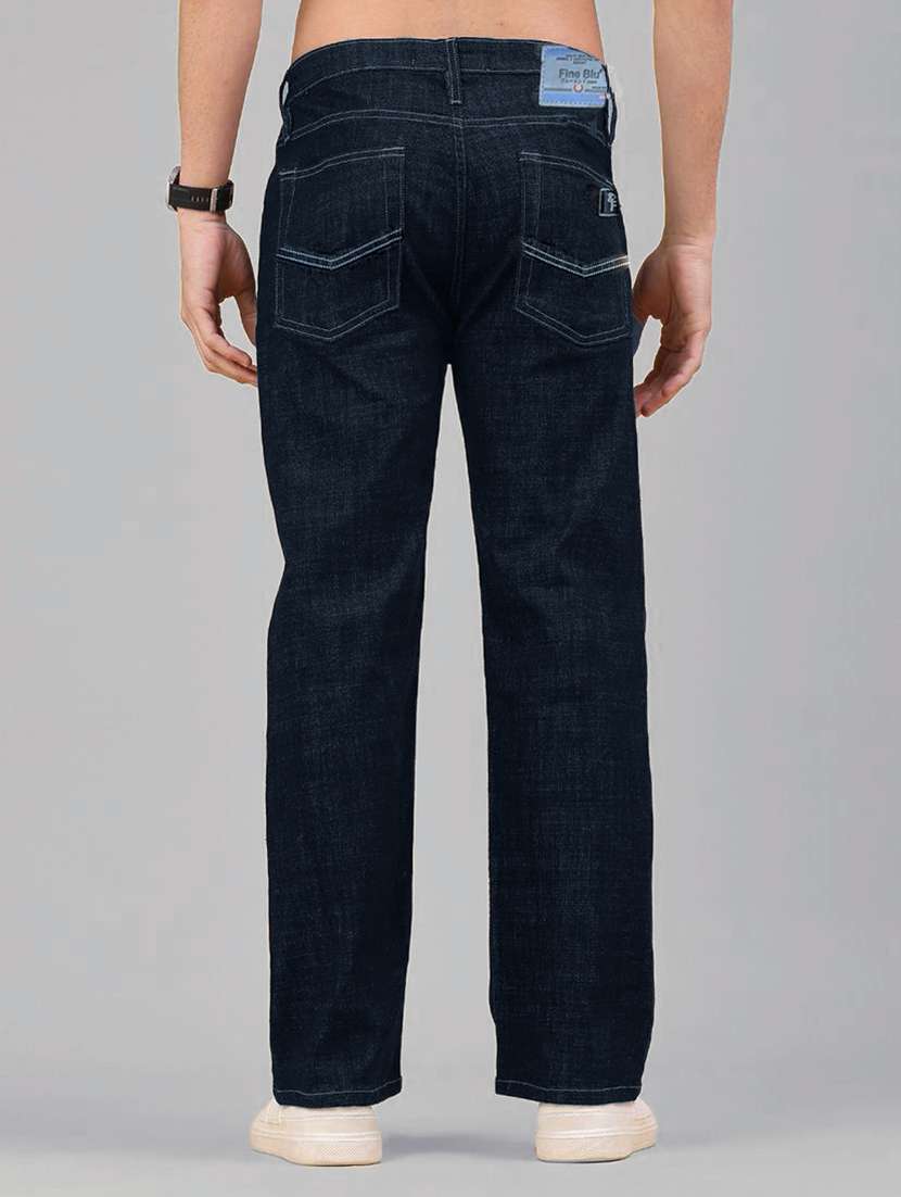 men solid mid rise straight jeans - 22577419 -  Standard Image - 3