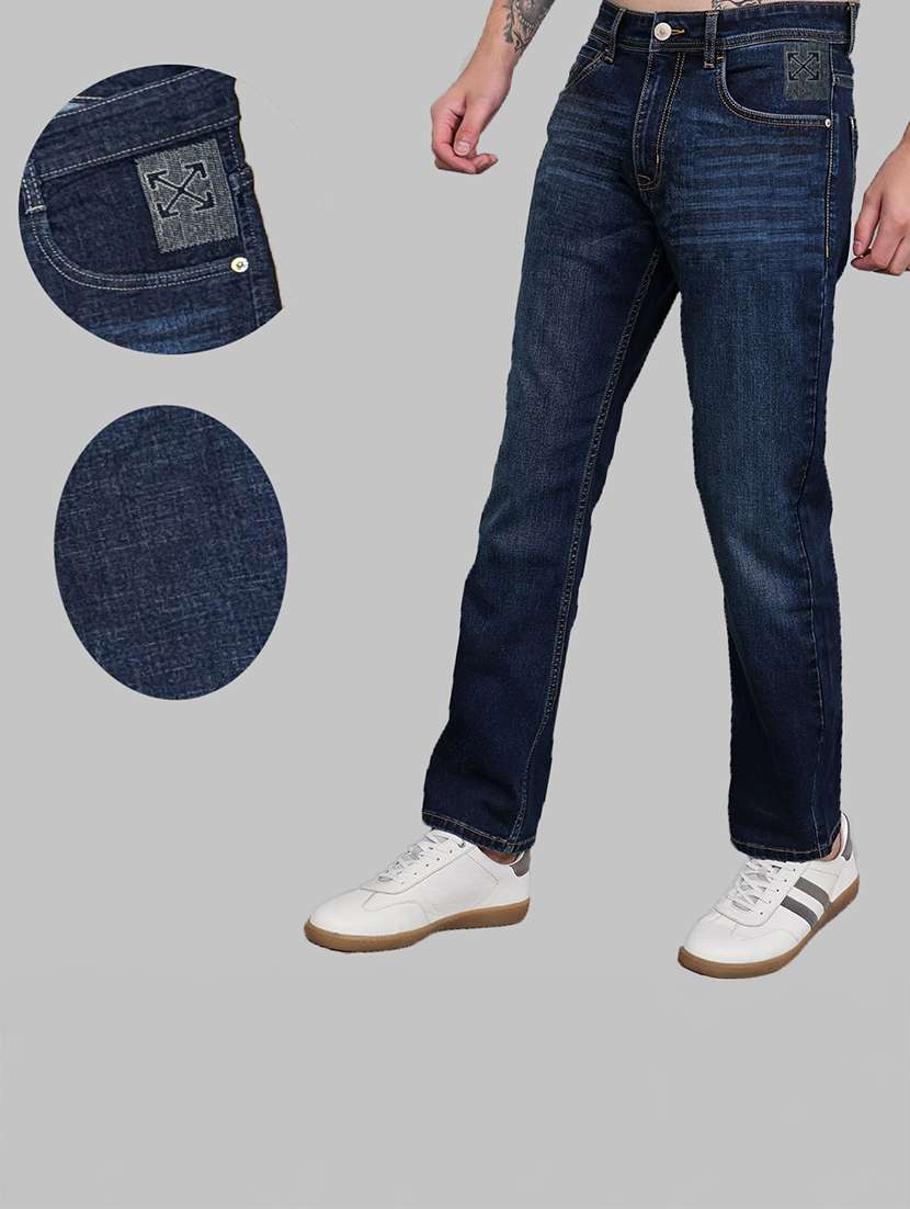 men washed mid rise straight jeans - 22577420 -  Standard Image - 3