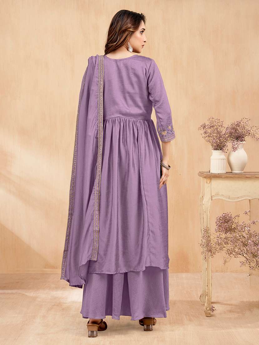 women embroidered three quarter sleeves kurta palazzo set with dupatta - 22577425 -  Standard Image - 3
