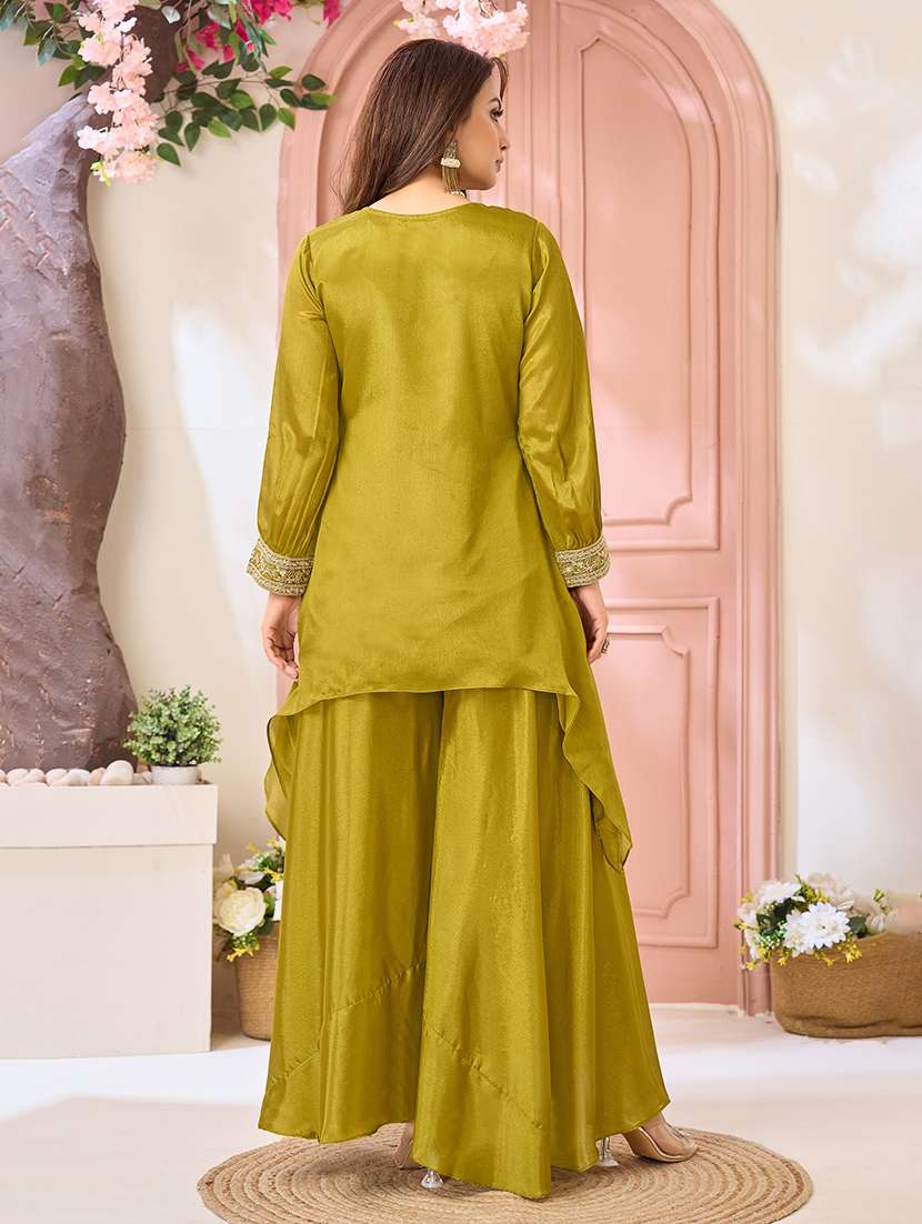 women embroidered long sleeves kurta palazzo set - 22577434 -  Standard Image - 3