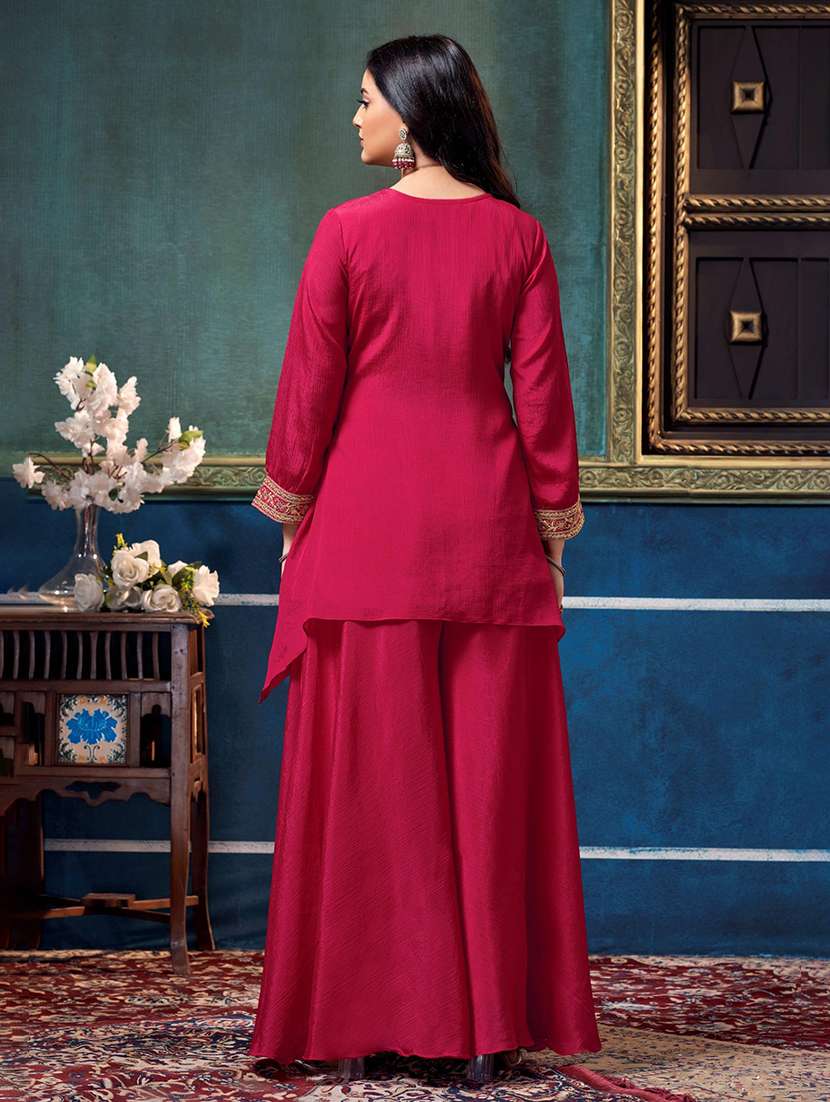 Women Embroidered Long Sleeves Kurta Palazzo Set - 22577435 -  Standard Image - 3