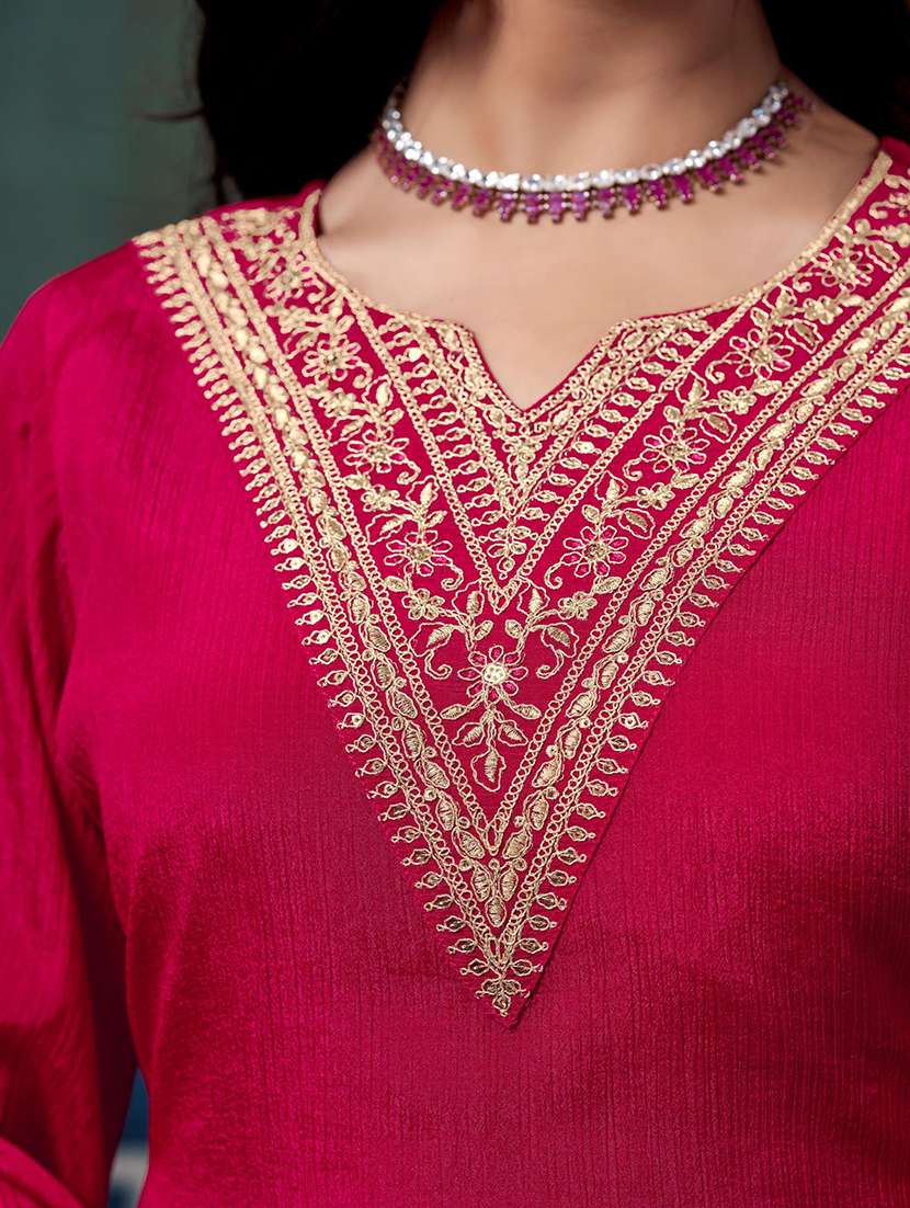 Women Embroidered Long Sleeves Kurta Palazzo Set - 22577435 -  Standard Image - 5