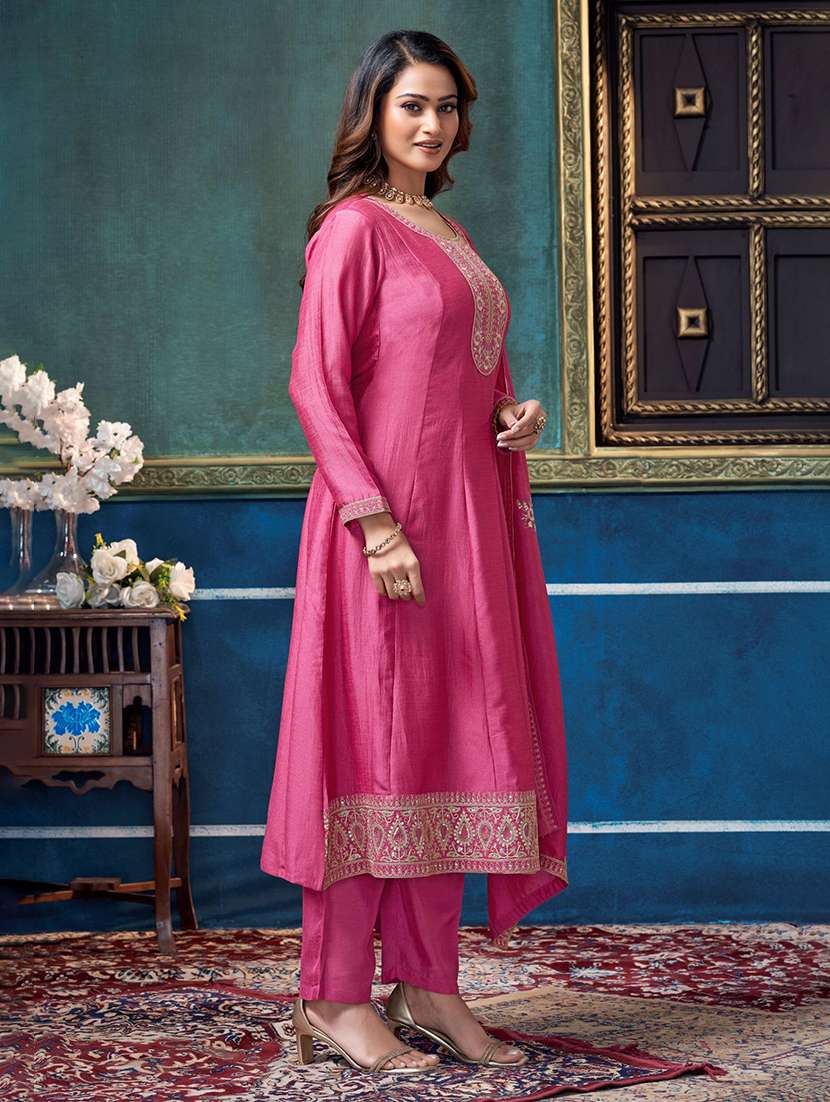 women embroidered long sleeves kurta pant set with dupatta - 22577444 -  Standard Image - 3