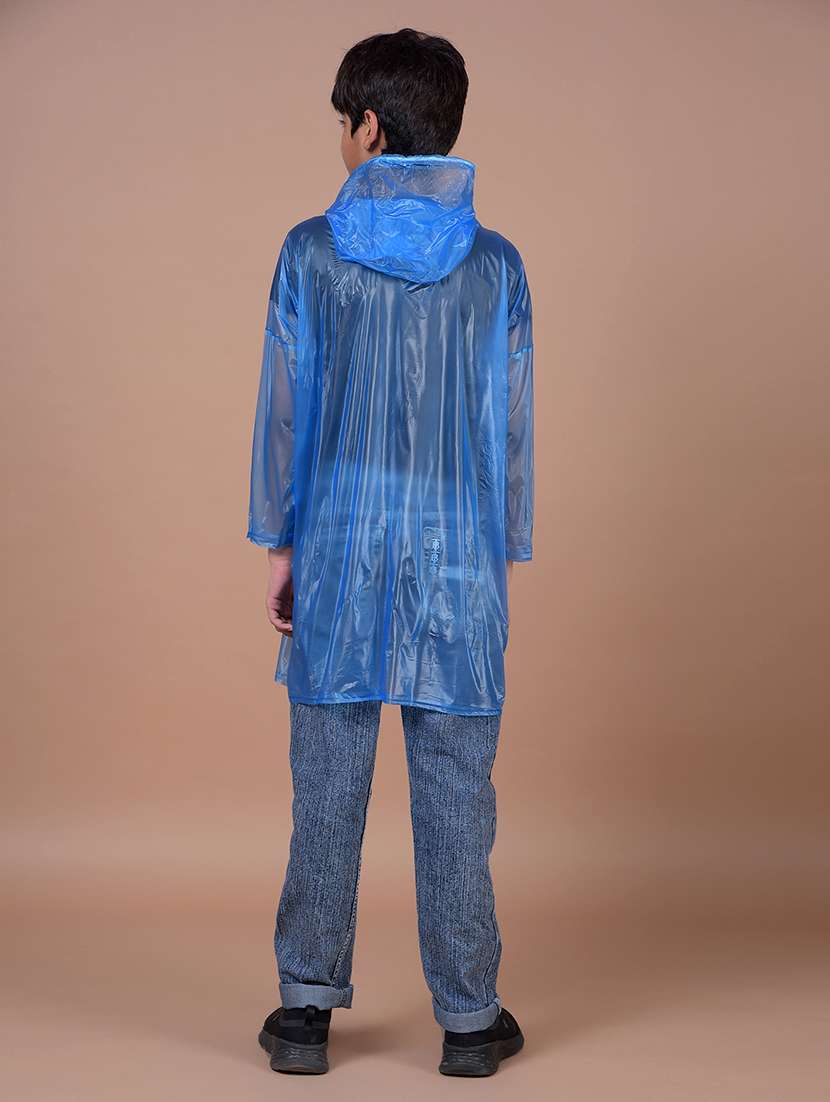 kids solid long sleeves hooded raincoat - 22577474 -  Standard Image - 5