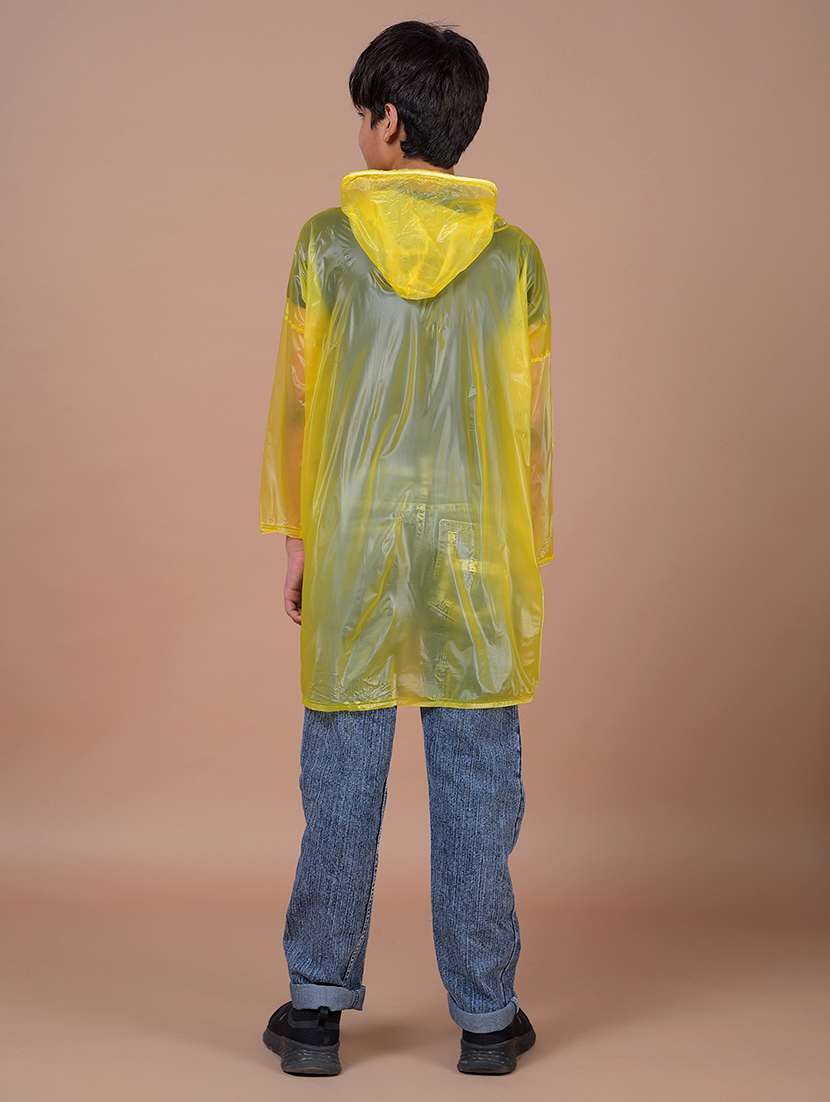 kids solid long sleeves hooded raincoat - 22577479 -  Standard Image - 5