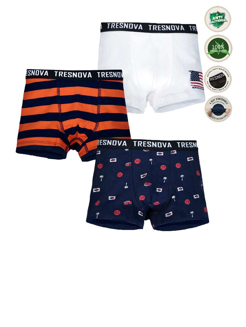 boys pack of 3 printed mid rise briefs