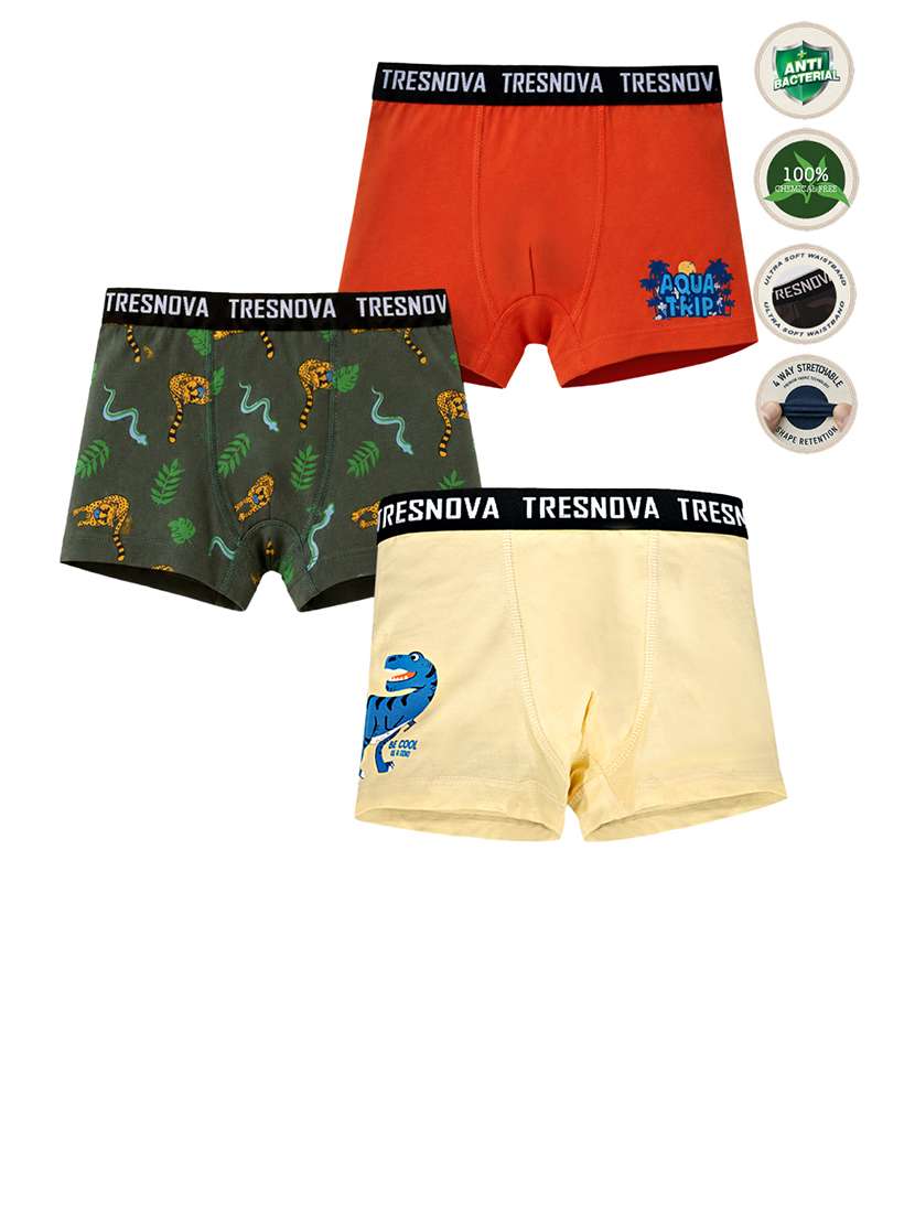 boys pack of 3 printed mid rise briefs