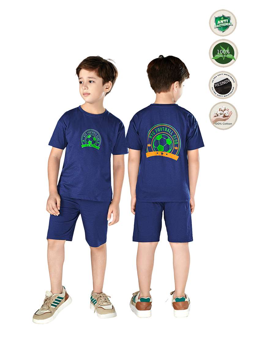 boys printed short sleeves t-shirt and shorts set