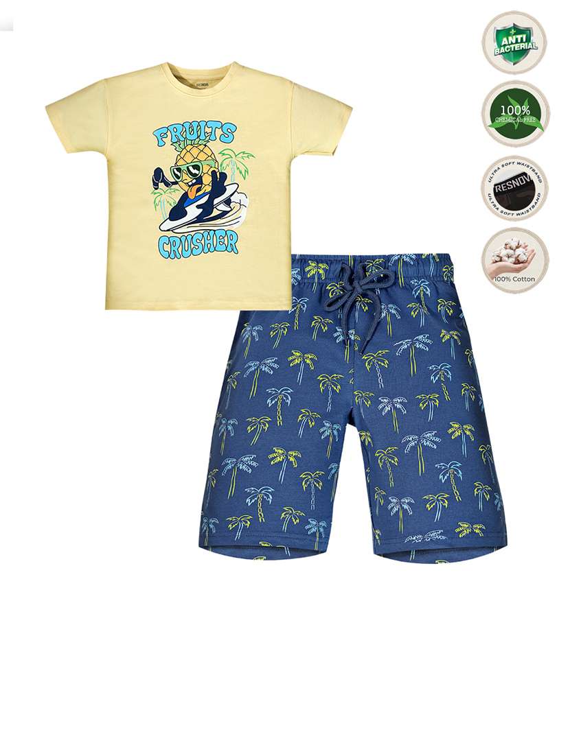 boys printed short sleeves t-shirt and shorts set