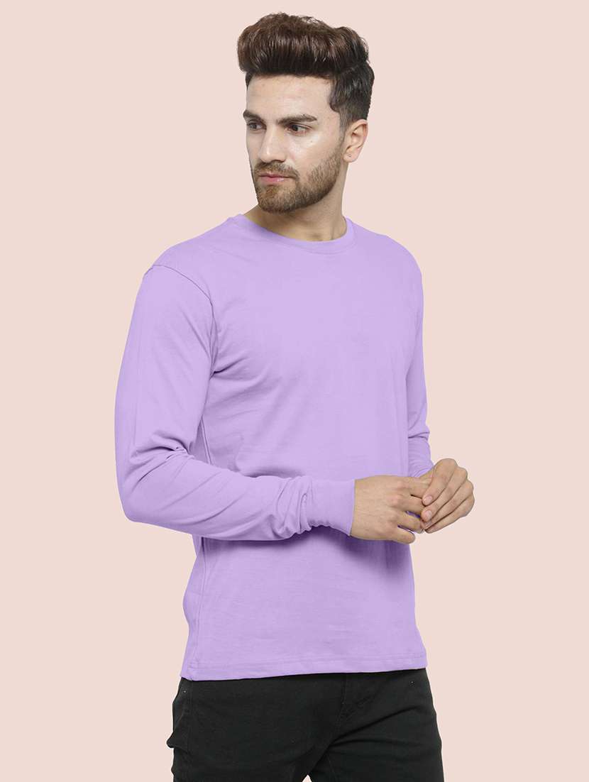men solid long sleeves regular fit t-shirt