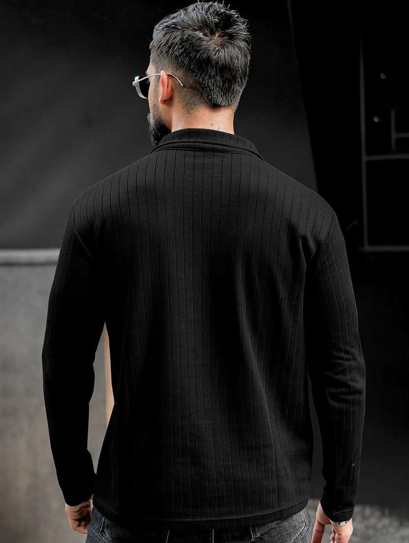 men textured long sleeves polo t-shirt - 22577554 -  Standard Image - 3