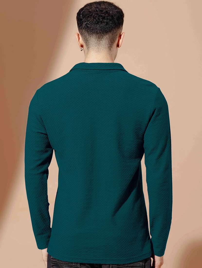 men textured long sleeves polo t-shirt - 22577573 -  Standard Image - 3
