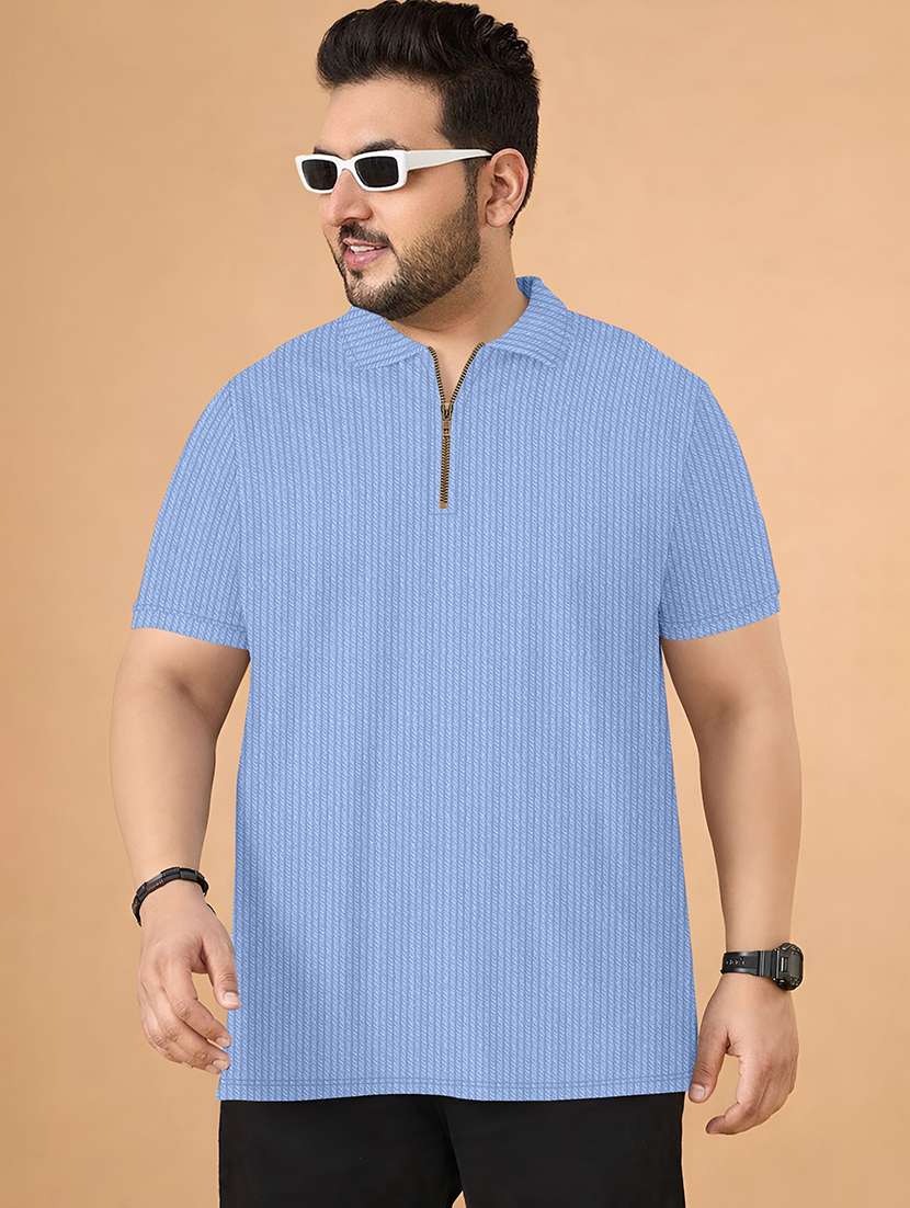 men textured short sleeves polo t-shirt