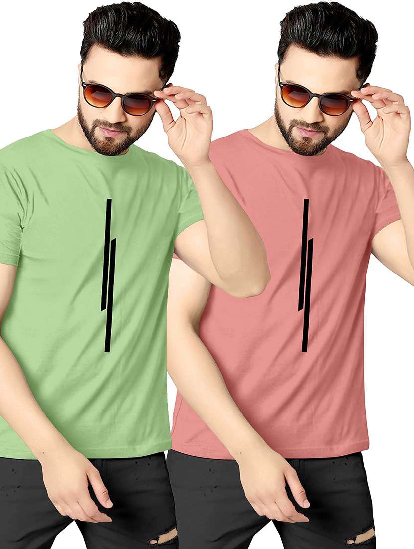 men pack of 2 printed short sleeves t-shirt