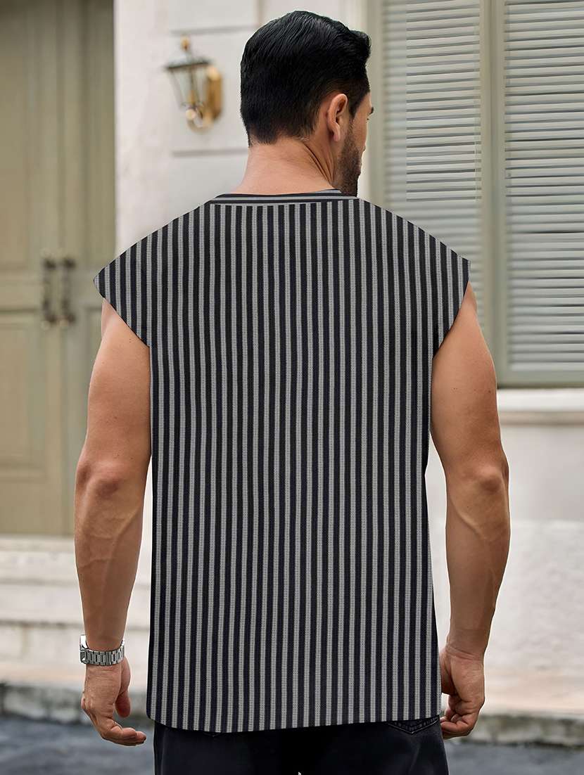 men printed sleeveless oversized t-shirt - 22577782 -  Standard Image - 3