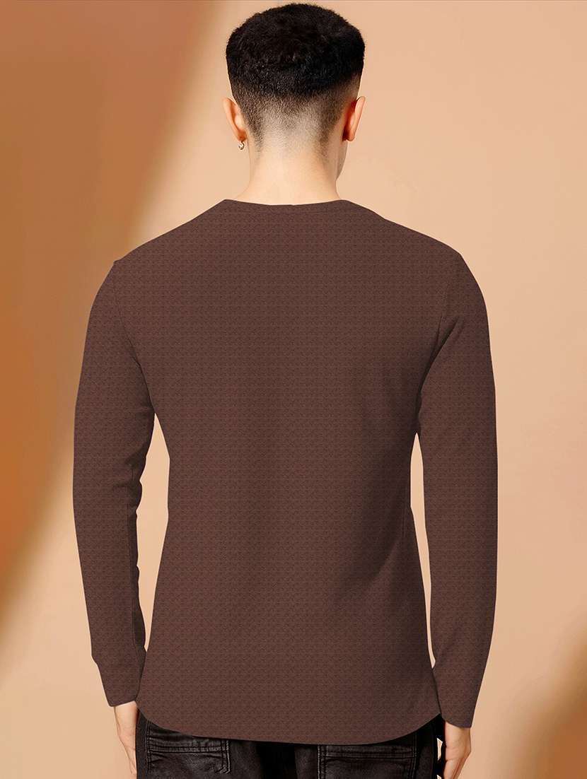 men textured long sleeves regular fit t-shirt - 22577842 -  Standard Image - 3