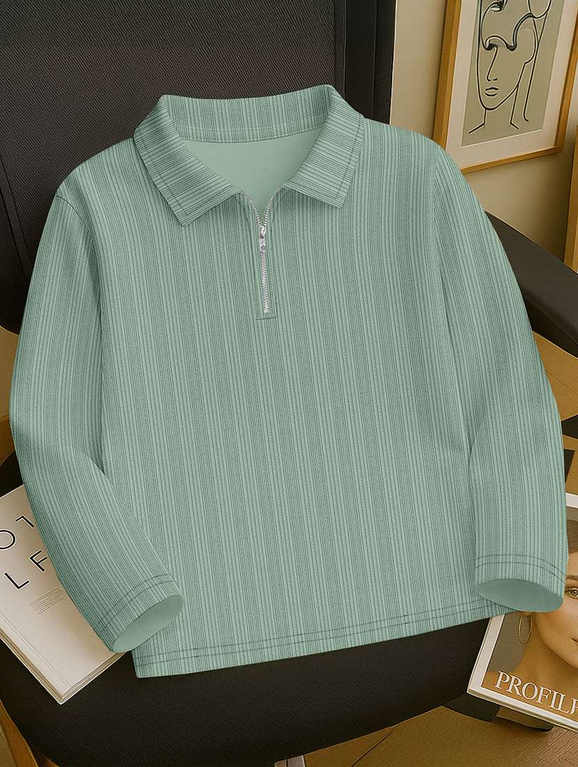 men textured long sleeves polo t-shirt - 22577976 -  Standard Image - 5
