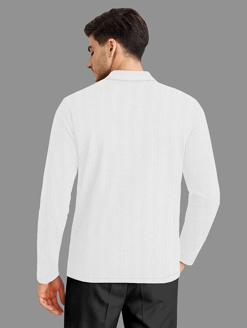 men textured long sleeves polo t-shirt - 22578005 -  Standard Image - 3