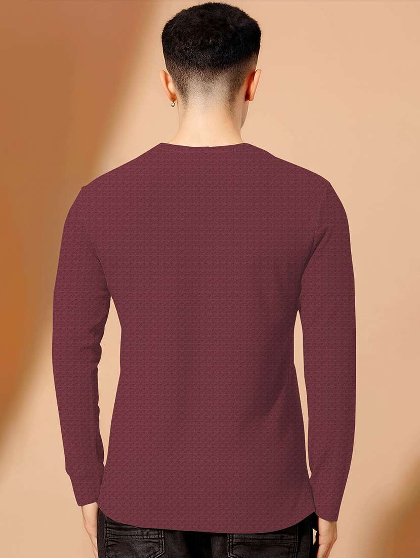 men textured long sleeves regular fit t-shirt - 22578049 -  Standard Image - 3