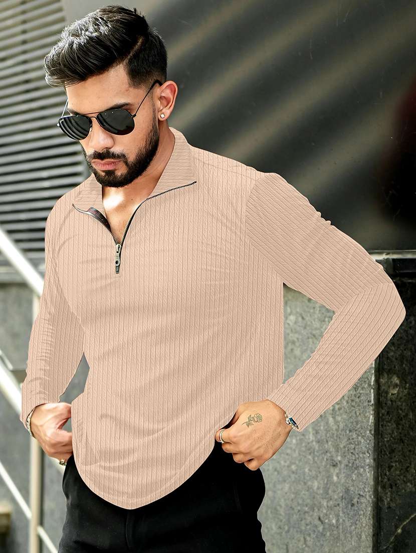 men textured long sleeves polo t-shirt - 22578112 -  Standard Image - 3