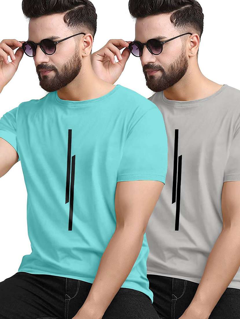men pack of 2 printed short sleeves t-shirt