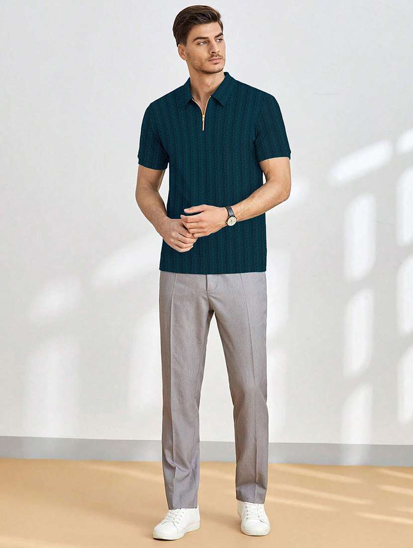 men textured short sleeves polo t-shirt - 22578226 -  Standard Image - 5