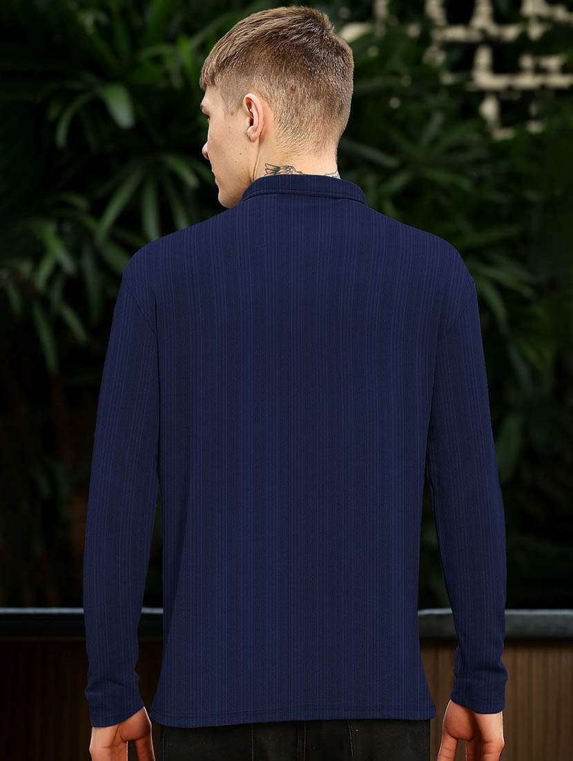 Men Textured Long Sleeves Polo T-shirt - 22578228 -  Standard Image - 3