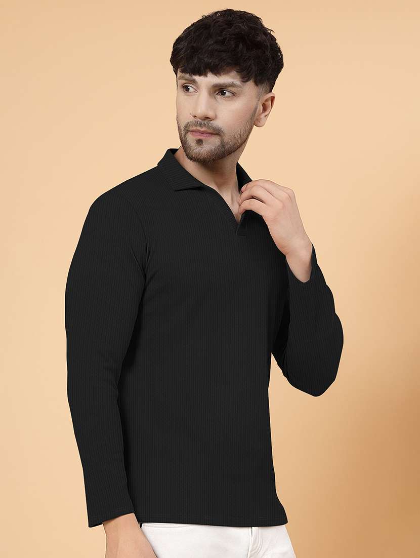 men textured long sleeves polo t-shirt - 22578278 -  Standard Image - 3