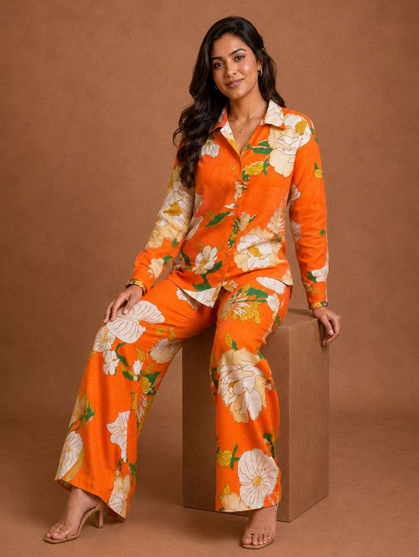 women printed long sleeves ethnic co-ord set - 22578383 -  Standard Image - 5