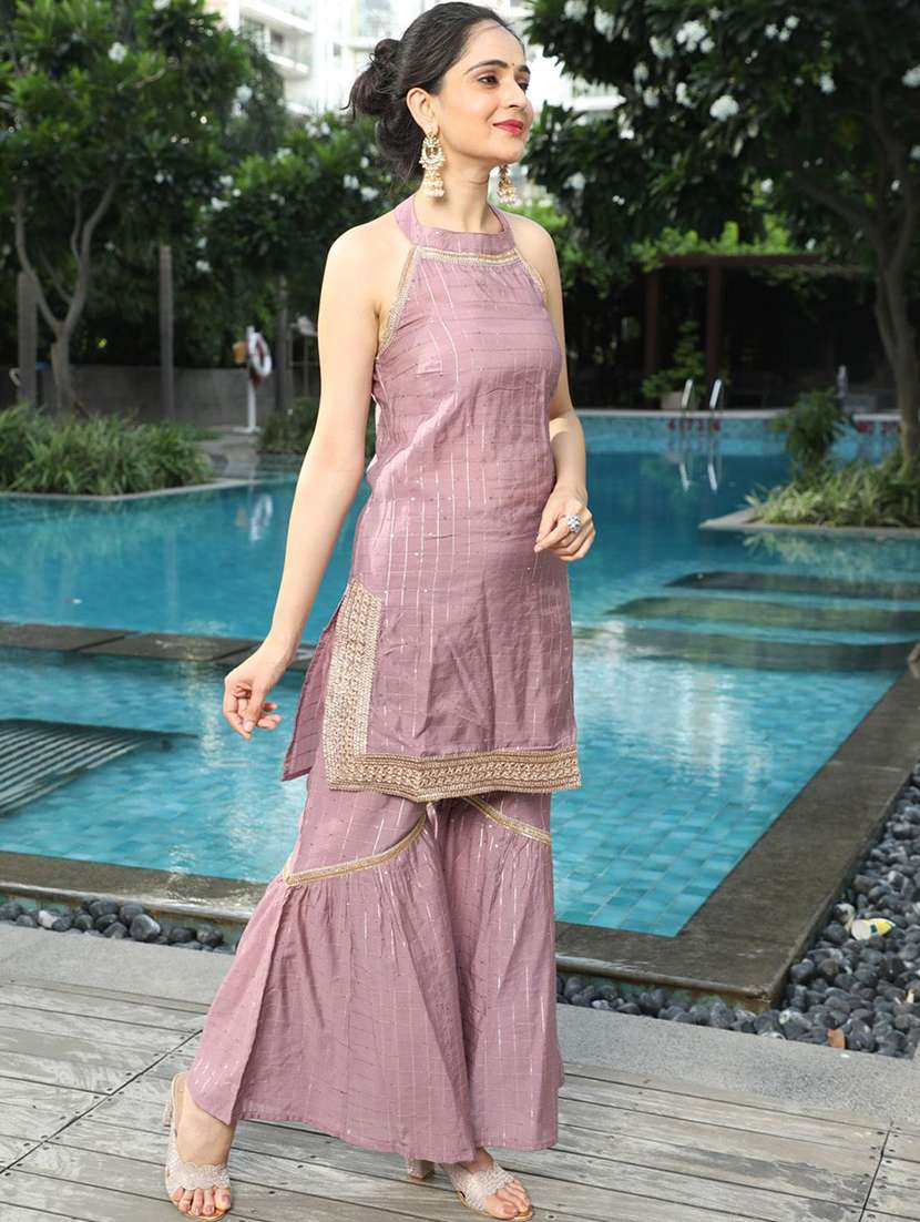 women self design sleeveless kurta sharara set with dupatta - 22578407 -  Standard Image - 5