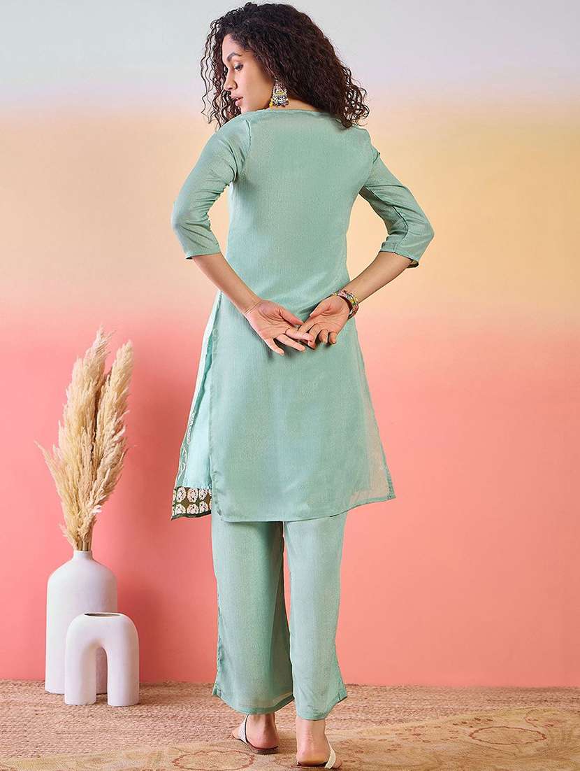 women printed three quarter sleeves kurta pant set  - 22578423 -  Standard Image - 5