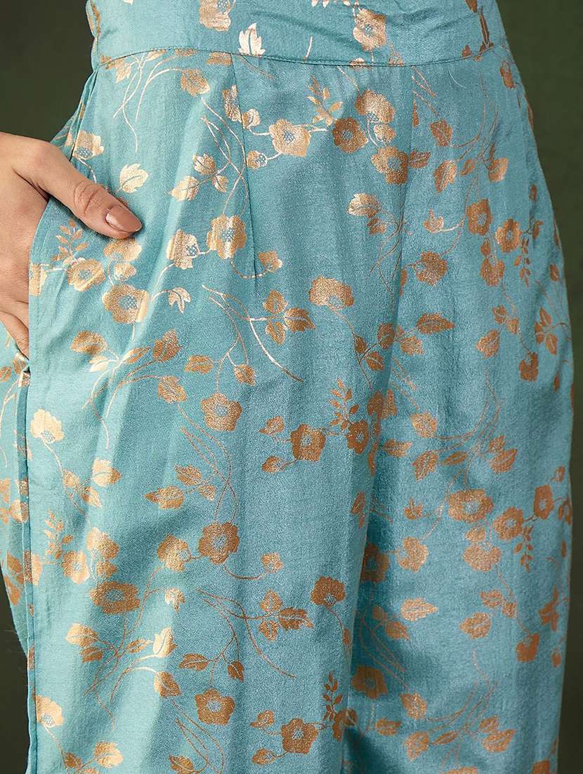 women printed three quarter sleeves kurta pant set with dupatta - 22578449 -  Standard Image - 5