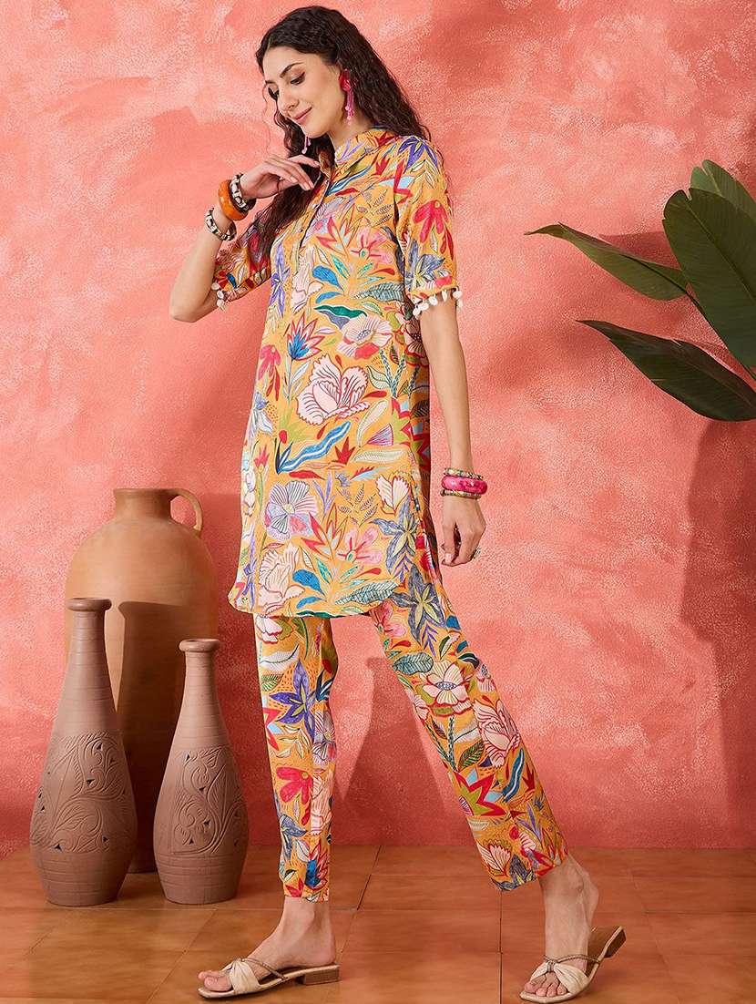 Women Printed Three Quarter Sleeves Ethnic Co-ord S - 22578455 -  Standard Image - 3