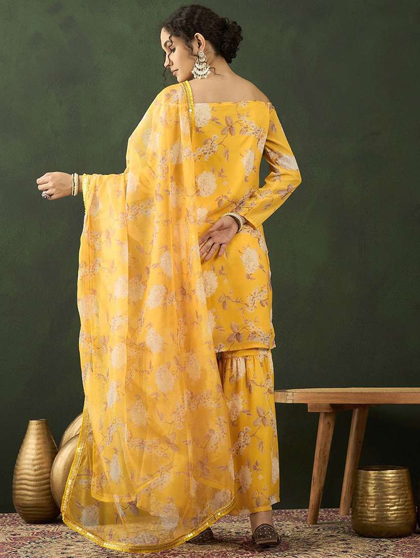 Women Printed Long Sleeves Kurta Sharara Set With Dupatta - 22578477 -  Standard Image - 3