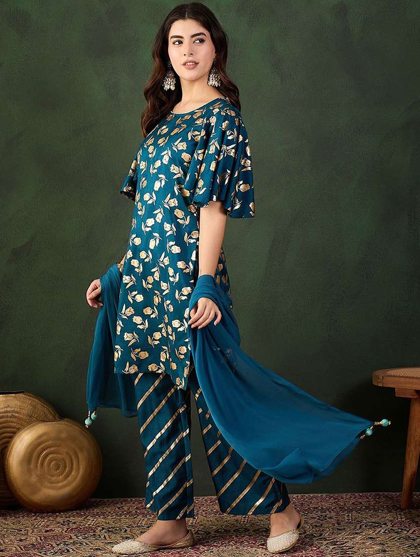 women printed flared sleeves kurta palazzo set with dupatta - 22578502 -  Standard Image - 3