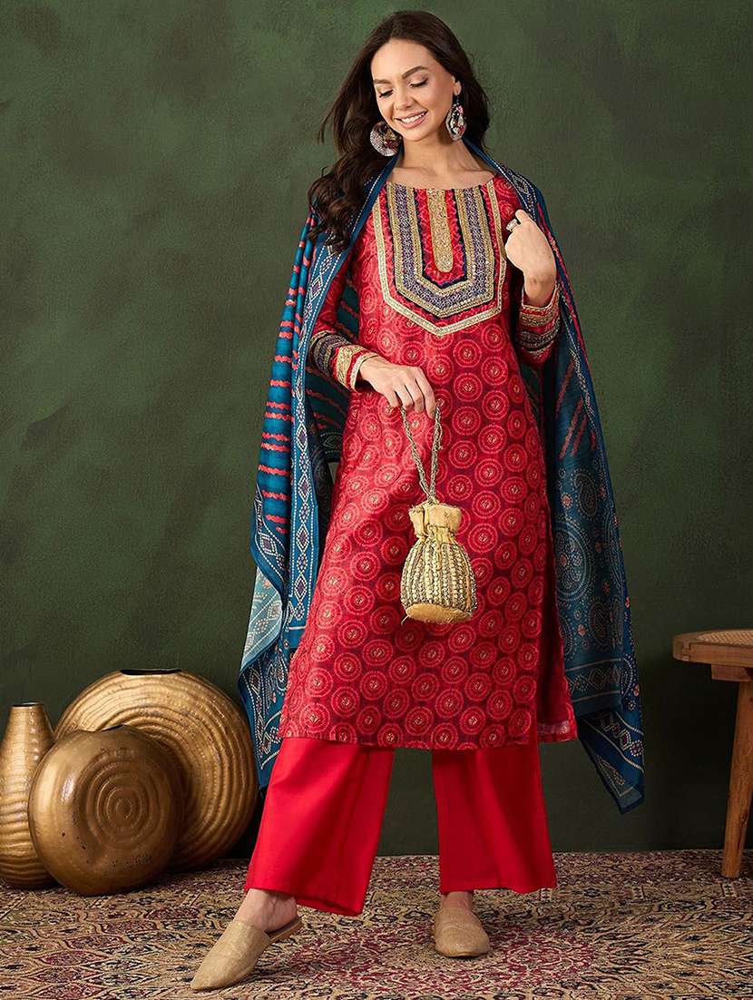 Women Printed Long Sleeves Kurta Pant Set With Dupatta - 22578507 -  Standard Image - 3