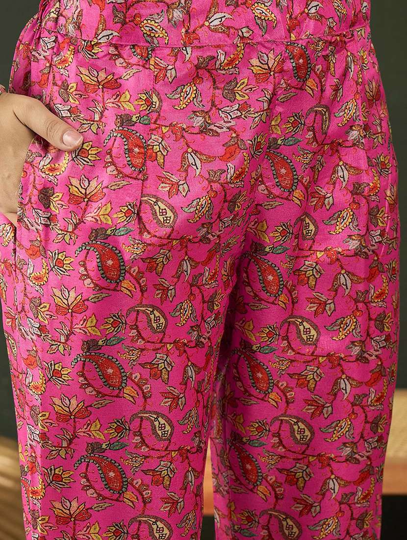 women printed three quarter sleeves kurta pant set - 22578521 -  Standard Image - 5