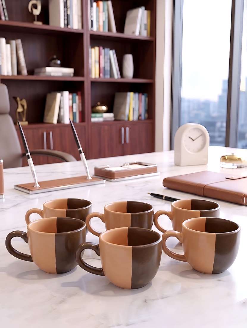 moody panda set of 6 cups | cup set of 6 | stoneware cups series | tea cups | stoneware
