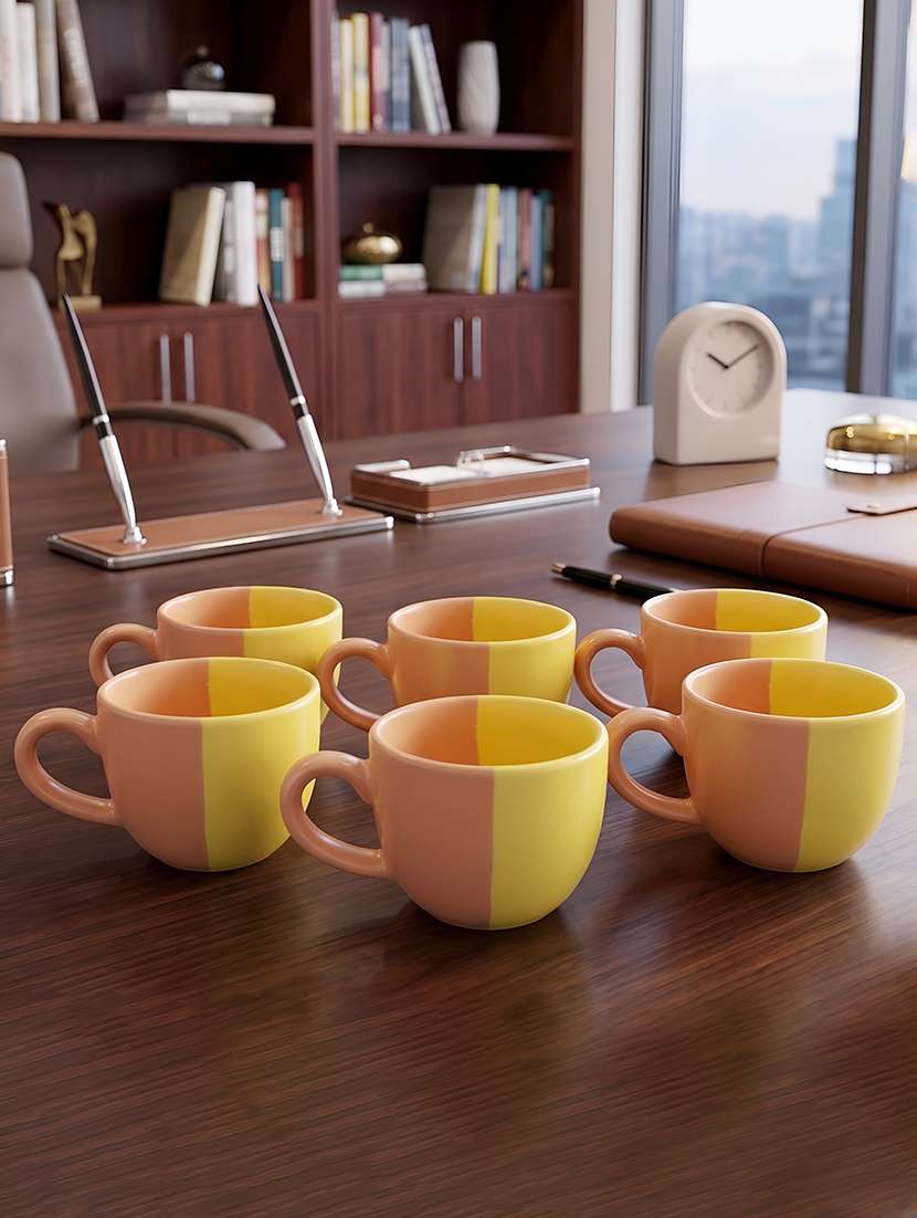 moody panda set of 6 cups | cup set of 6 | stoneware cups series | tea cups | designer cups