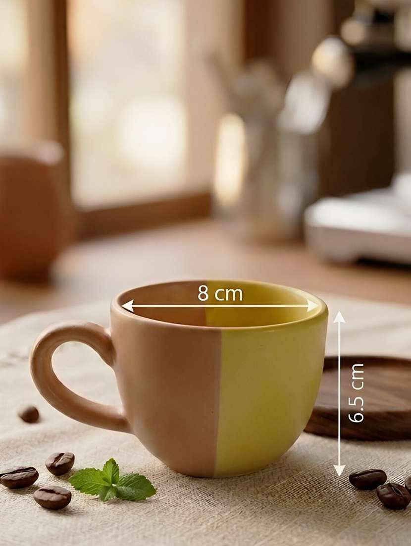 moody panda set of 6 cups | cup set of 6 | stoneware cups series | tea cups | designer cups - 22578571 -  Standard Image - 3