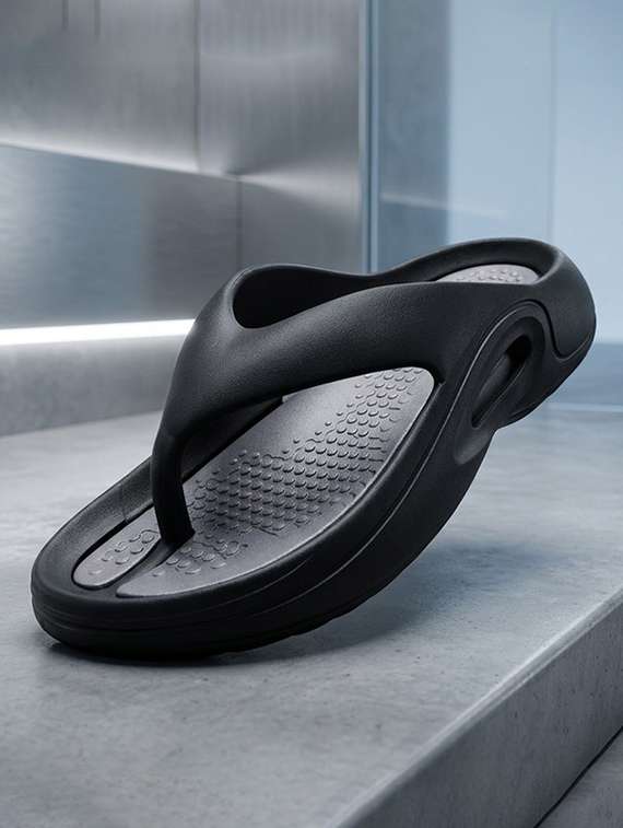 men solid toe separator slippers