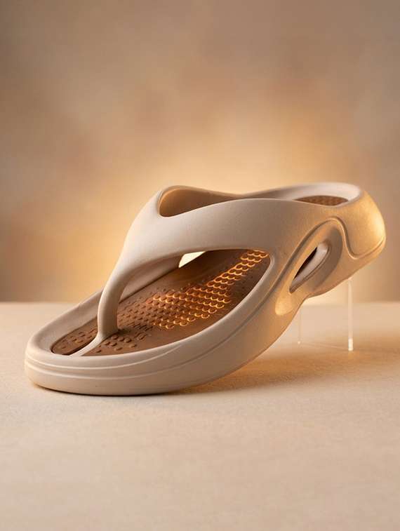 men solid toe separator slippers