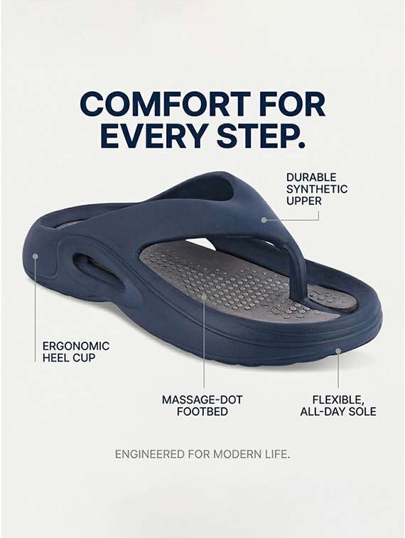 men solid toe separator slipper - 22578575 -  Standard Image - 3