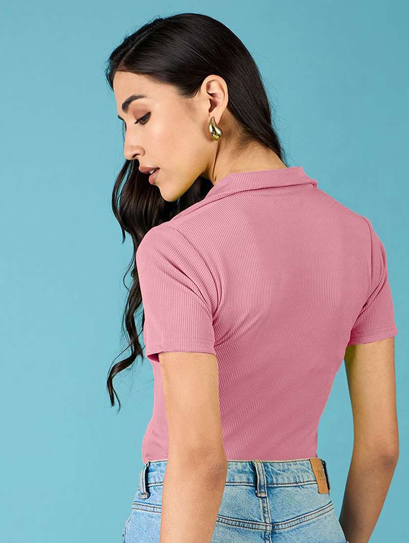 women solid short sleeves polo t-shirt - 22578863 -  Standard Image - 3