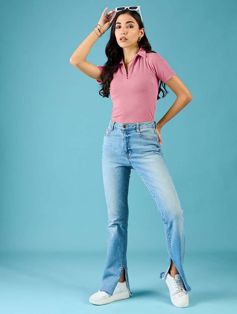 women solid short sleeves polo t-shirt - 22578863 -  Standard Image - 5