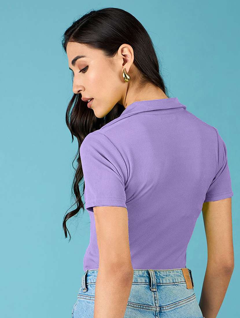 women solid short sleeves polo t-shirt - 22578864 -  Standard Image - 3