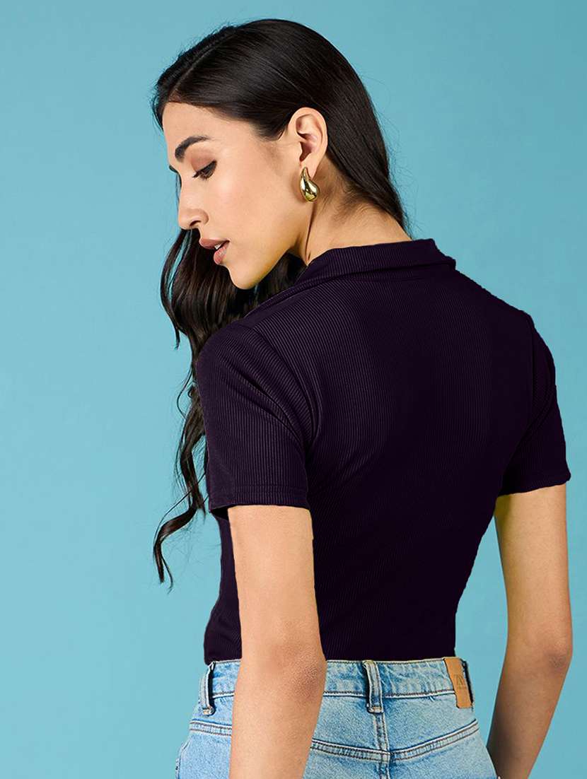 women solid short sleeves polo t-shirt - 22578865 -  Standard Image - 3