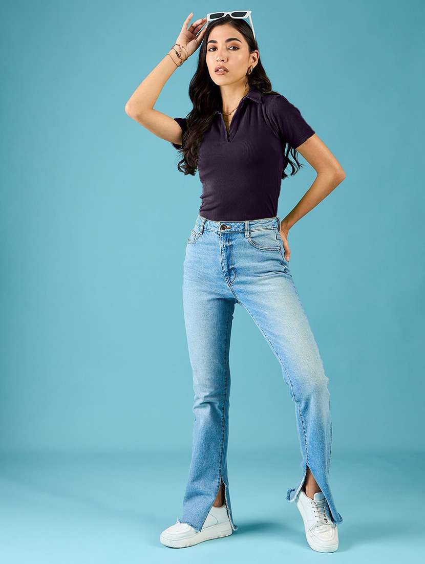 women solid short sleeves polo t-shirt - 22578865 -  Standard Image - 5
