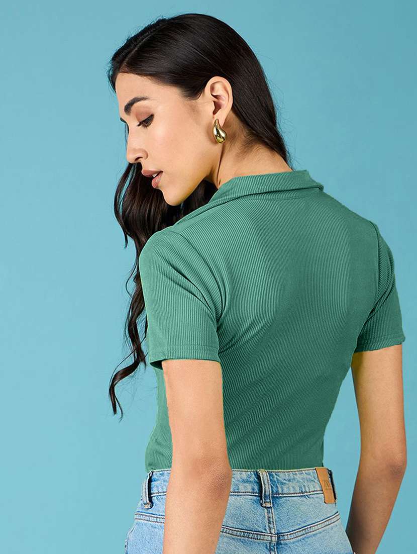 women solid short sleeves polo t-shirt - 22578866 -  Standard Image - 3