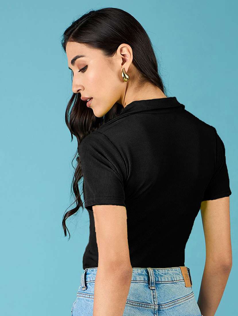 women solid short sleeves polo t-shirt - 22578867 -  Standard Image - 3